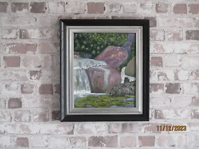 Original Signed Vintage Landscape/waterfall Oil Painting By Jeff Winterflood • £30