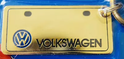 Vintage Baron 80’s Volkswagen License Plate Solid Brass Keychain NOS Old Stock • $15