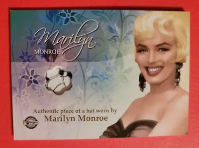 Marilyn Monroe Celebrity Worn Hat Swatch Relic Card 2007 Breygent - • $79.95