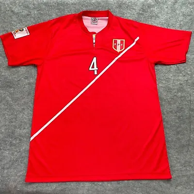 $14.99 • Buy Peru National Soccer Team Jersey Men Large Red White FIFA Russia 2018 Jorvid 