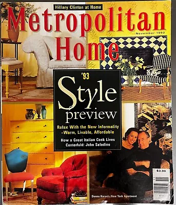 METROPOLITAN HOME Magazine ~ November 1992 • $16.98