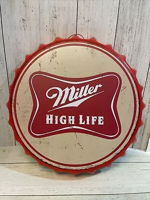 Miller Lite Bottle Cap Aluminum Metal Sign - Milwaukee - High Life - Beer - Tin • $29.95