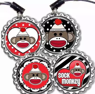 £8.76 • Buy Sock Monkey Bottle Cap Charm Sports Bag Tag Luggage Id Backpack Zipper Pull