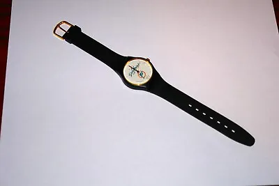 Men's Vintage 1990's Bulova Miami Dolphins Quartz Watch Parts Only Non Working • $7