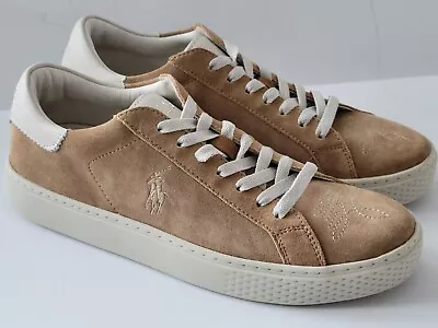 $89.99 • Buy Polo Ralph Lauren Court 125 Brown Suede Leather Stitch Sneakers Shoes Womens 8