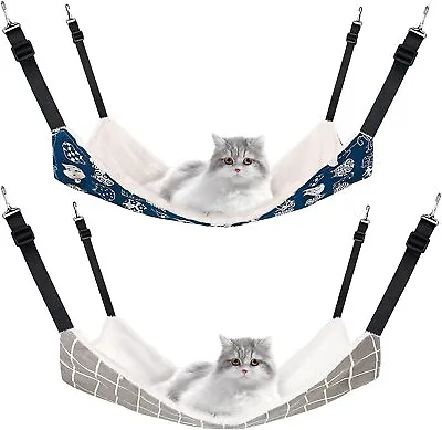 2Pack Cat Hanging Hammock Reversible Soft Breathable Small Pet Cage Swing Bed • $13.29