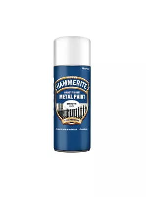 Hammerite White Direct To Rust Smooth Aerosol Quick Drying 400ml Metal Paint • £13.49