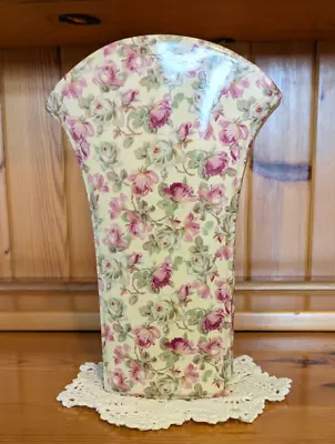 Pretty Floral China Vase 22cm Tall. In Perfect Condition. • £15