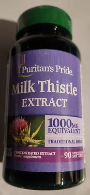 Puritan's Pride Milk Thistle 4:1 Extract 1000mg 90 Caps (Silybum Marianum) • $10.77