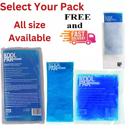 Koolpak Reusable Hot/Cold Sports Ice Gel Pack First Aid Sprains Pain Relief S-XL • £4.86