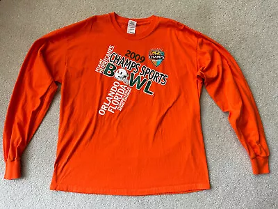 University Of Miami Hurricanes 2009 Champs Sports Bowl Long Sleeve T-Shirt XL • $12.04