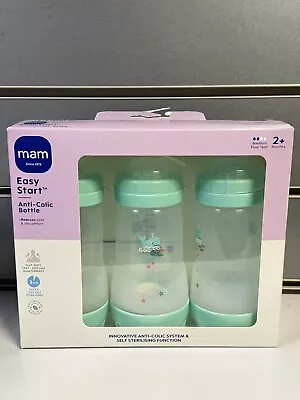 MAM Easy Start Anti-Colic 260ml Bottle (3 Pack) - Green | NEW • £14