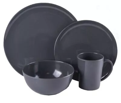 £22.95 • Buy Summit 16 Piece Dining Set - Grey Plates Bowls Mugs Camping Picnic Fishing