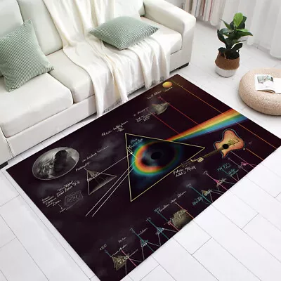 Dark Side Rug Prism Rug Pink Floyd Rug Moon Decor Rainbow Rug Guitar Rug • $22.32