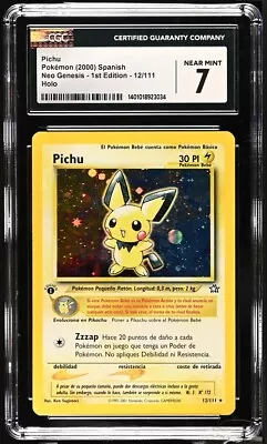 Pichu 1st Edition Neo Genesis 12/111 Holo SPANISH Pokemon Card CGC 7 NM Psa • $1299.99