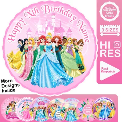 £2.99 • Buy Disney Princess Cake Topper Personalised Decoration Round Circle