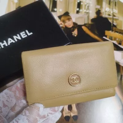 Chanel Coco Button 6-row Key Case Beige Good Condition Authentic W/ Serial • $129.90