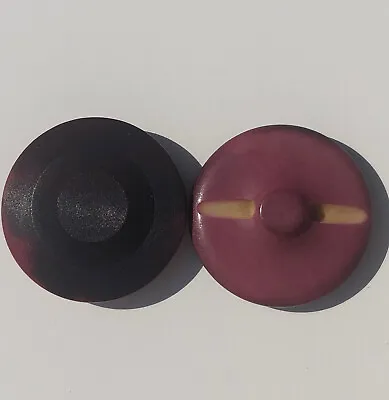 Vintage Purple & Pink Impressed Vegetable Ivory Buttons 1 1/8  Pair Of 2  • $9.49