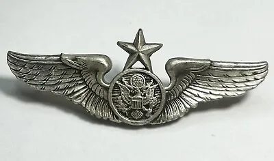 Vintage USAF Sterling .925 Military Senior Enlisted Aircrew Wings Pin Brooch 2in • $60