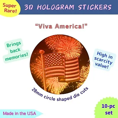 3D Hologram Stickers The Stars & Stripes Labels Made In USA 10-pc Set OUTLET • $54