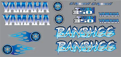 Banshee Decals BLUE Full Color Stickers Graphics 14pc ATV QUAD Flames • $35.99