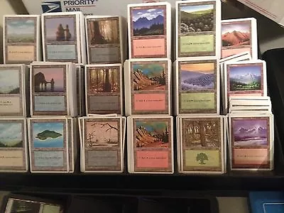 100 WHITE BORDER - Basic Land Lot - 20 Each Type - Magic The Gathering MTG FTG • $49.99