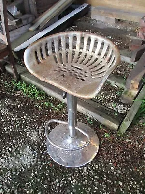 $325 • Buy Antique Tractor Seat Custom Adapted To Bar Stool With Adjustable Height