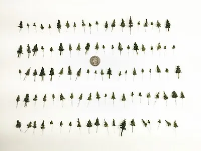 100 Z N Scale PINES: Small Model Trees For Railroad Scenery 11mm W FREE SHIPPING • $40.50