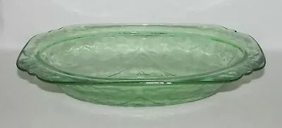 Federal Glass MADRID Green Oval Vegetable Bowl 1932-1939 • $16.12