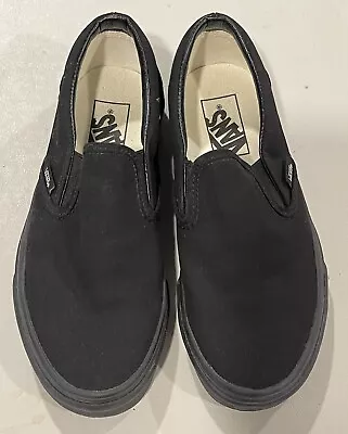 VANS Authentic Men's 5.5/Women's 7 All Black Canvas Skate Shoe Sneaker 721565 • $25