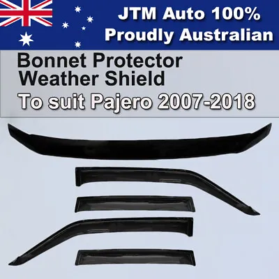 Bonnet Protector + Weather Shield To Suit Mitsubishi Pajero NS NX 2007-2021 • $129