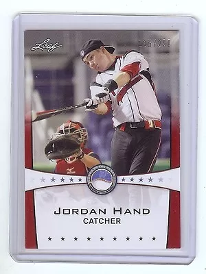 JORDAN HAND 2013 Leaf *POWER SHOWCASE* Ruby Version #d Card RC Xx/250 • $7.95