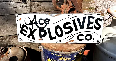 Ace Explosives Co Hand Painted Metal Rustic Advertisment Store Wall Art Sign • $39