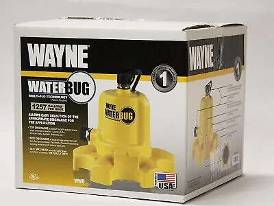 Wayne Water Bug Submersible Utility Pump 0.16hp Indoor/Outdoor Water Removal • $49.99