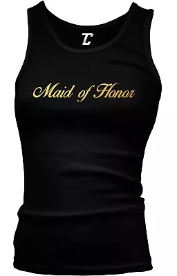 Gold Foil Maid Of Honor - Wedding Party Marriage Juniors Tank Top • $20.95