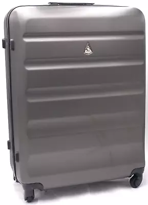 Aerolite Large ABS Hard Shell 4 Wheel Checked Check In Hold Luggage Suitcase • £17