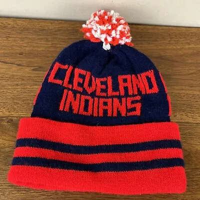 Vintage Cleveland Indians Winter Hat Pom Beanie Maxwell House Coffee SGA • $18