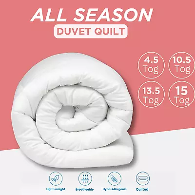 Anti Allergy DUVET/QUILT 4.5 10.5 13.5 15 TOG Bedding Set Single Double King UK • £8