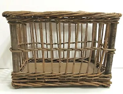 Pottery Barn? Basket Brown 7  Tall X 7  Wide X 10  Long Vintage • $17.99