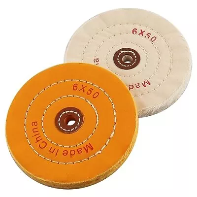 6 Inch50ply Buffing Wheel For Bench Buffer 2 Pack Polishing Wheel For Bench Gr • $14.85