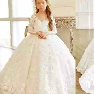 Flower Girl Dresses  Lace Floral AppliquesFor Wedding Prom Party Pageant Gowns • $117.27