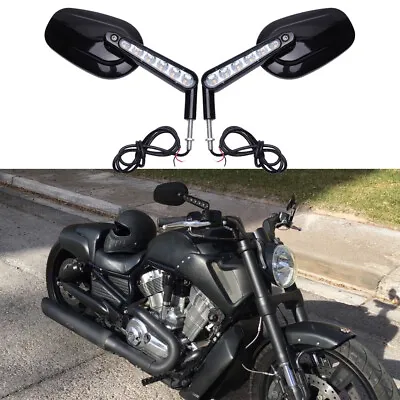 For Harley Muscle V Rod V-ROD VRSCF 2009-2017 Rear View Mirrors LED Turn Signal • $79.15