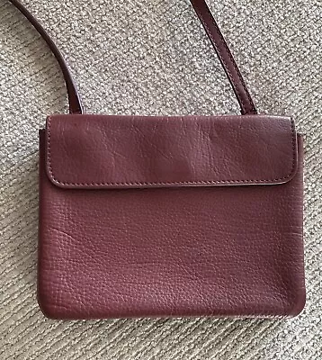 Warm  Brown Leather Crossbody Handbag JJill Compartments Zipper • $22