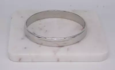 Vintage Monet Silver Tone M Medium Metal Bangle Bracelet • $4.95