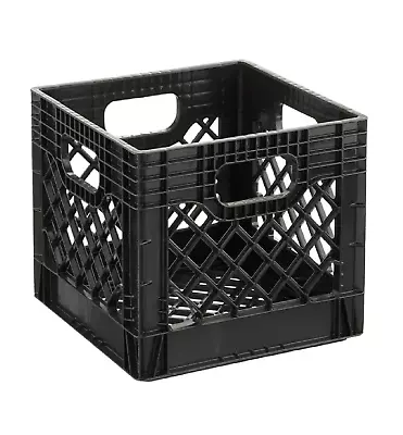 16QT Plastic Heavy-Duty Plastic Square Milk Crate Black • $10.16