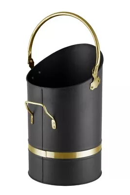 Hearth And Home Coal Scuttle Bucket Metal Hod Black And Brass 23  HH65 • £32.99