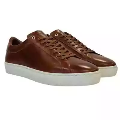 Firetrap Franck Leather Trainer Sneaker - Tan / UK9 EU43 • £36.99