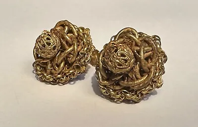 Vintage Miriam Haskell Clip On Earrings Very Ornate  • $35