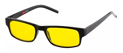 Gangster Slim Square Sunglasses Glossy/Black Color Lenses Spring Hinges 44C • $8.99