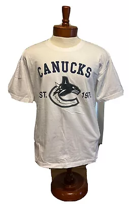 Vancouver Canucks NHL Logo T Shirt White Short Sleeve Youth L/Adult S • $10.79